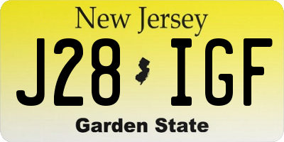 NJ license plate J28IGF