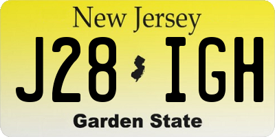 NJ license plate J28IGH