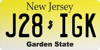NJ license plate J28IGK