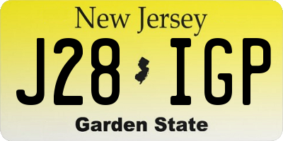 NJ license plate J28IGP