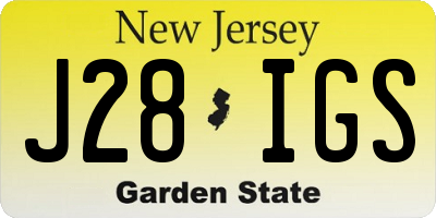 NJ license plate J28IGS