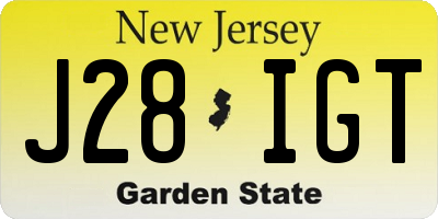 NJ license plate J28IGT