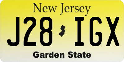 NJ license plate J28IGX
