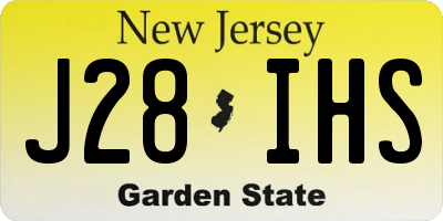 NJ license plate J28IHS