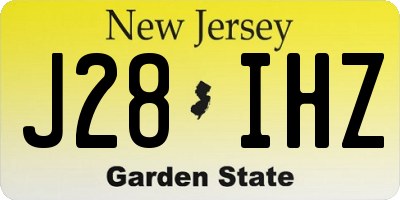NJ license plate J28IHZ