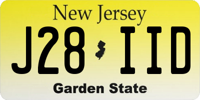 NJ license plate J28IID