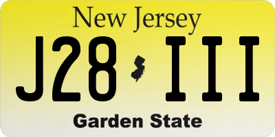 NJ license plate J28III