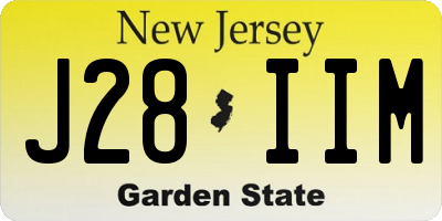 NJ license plate J28IIM