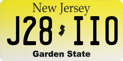 NJ license plate J28IIO