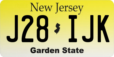 NJ license plate J28IJK