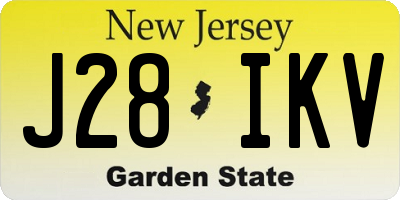 NJ license plate J28IKV