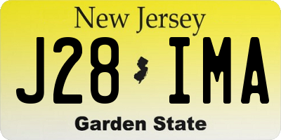 NJ license plate J28IMA