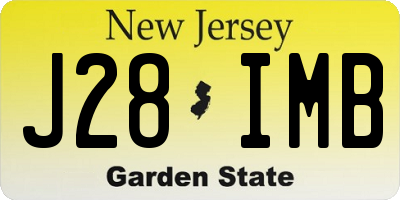 NJ license plate J28IMB