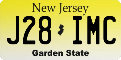 NJ license plate J28IMC