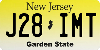 NJ license plate J28IMT