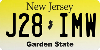 NJ license plate J28IMW