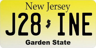 NJ license plate J28INE