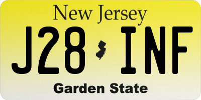 NJ license plate J28INF