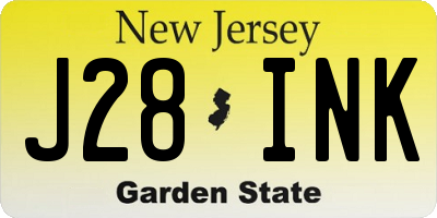 NJ license plate J28INK