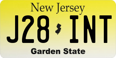 NJ license plate J28INT