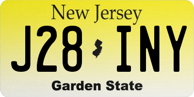 NJ license plate J28INY