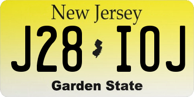 NJ license plate J28IOJ