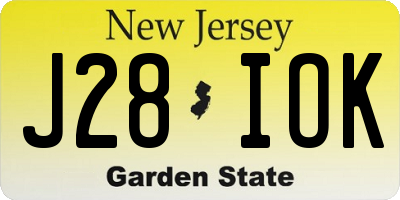 NJ license plate J28IOK