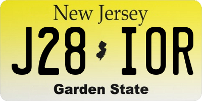 NJ license plate J28IOR