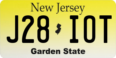 NJ license plate J28IOT