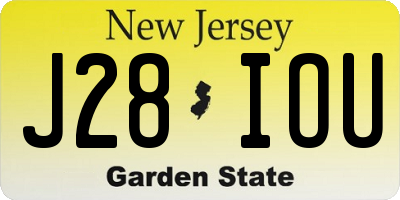 NJ license plate J28IOU