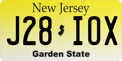 NJ license plate J28IOX