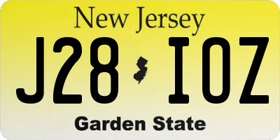 NJ license plate J28IOZ
