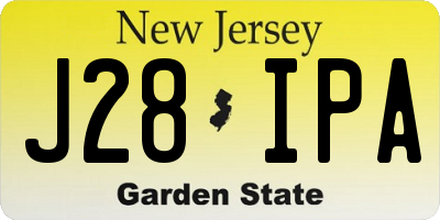NJ license plate J28IPA