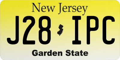 NJ license plate J28IPC