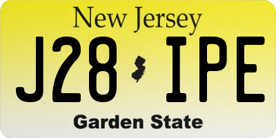 NJ license plate J28IPE