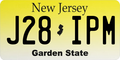 NJ license plate J28IPM