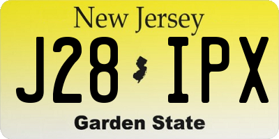 NJ license plate J28IPX