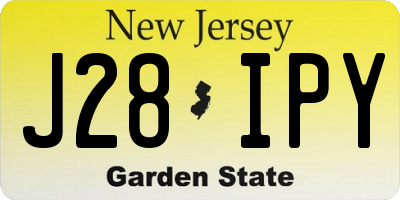 NJ license plate J28IPY
