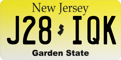 NJ license plate J28IQK