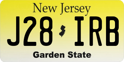 NJ license plate J28IRB
