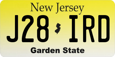 NJ license plate J28IRD