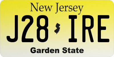 NJ license plate J28IRE