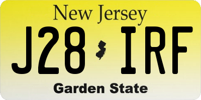 NJ license plate J28IRF