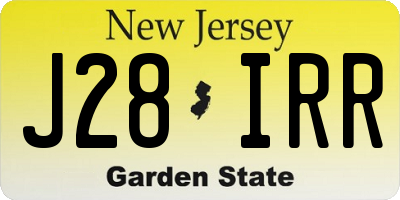 NJ license plate J28IRR