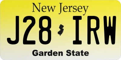 NJ license plate J28IRW