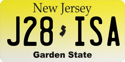 NJ license plate J28ISA