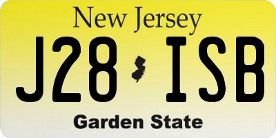 NJ license plate J28ISB