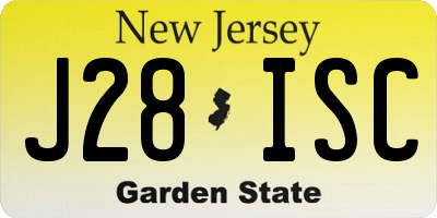 NJ license plate J28ISC