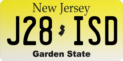 NJ license plate J28ISD
