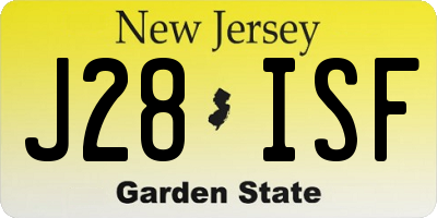 NJ license plate J28ISF